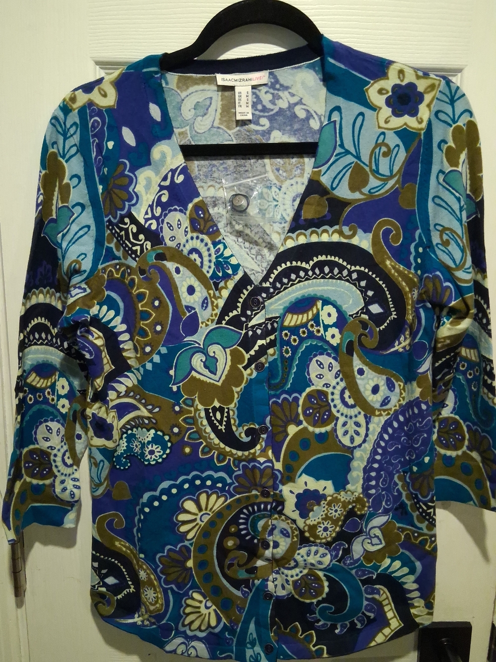 Isaac Mizrahi Paisley Tunic Top in Teal, Blue, Navy, Olive